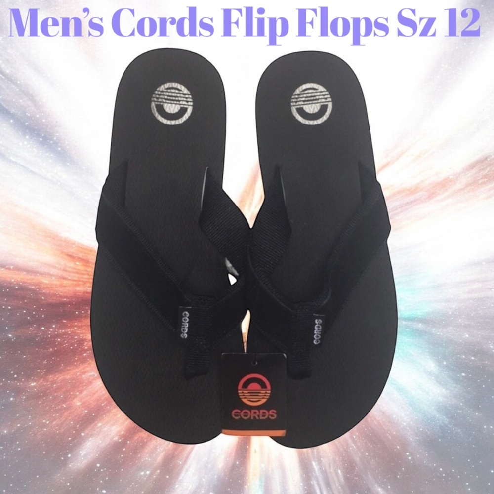 Flip Flops For Men Black&White Suede Sandals Sz 12 NWT